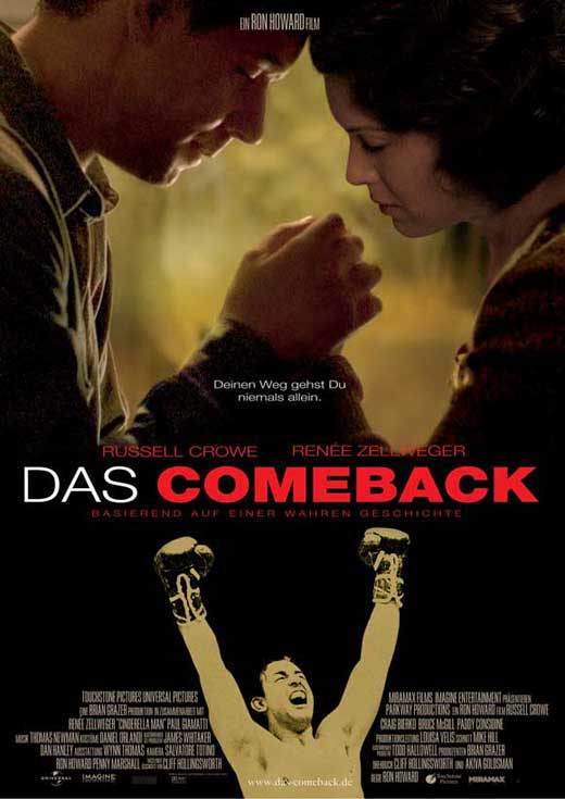 Cinderella Man Movie Poster Print featuring iconic boxing imagery.