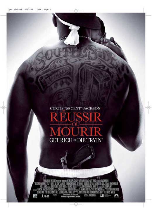 Get Rich or Die Tryin' Movie Poster Print showcasing ambition and determination.