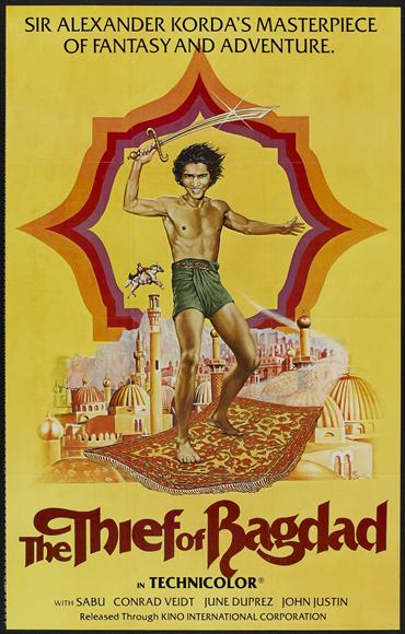 The Thief of Baghdad Movie Poster Print showcasing classic cinema art.
