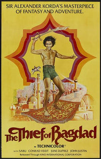 The Thief of Baghdad Movie Poster Print showcasing classic cinema art.