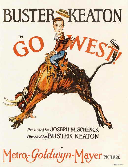 Go West Movie Poster Print featuring vibrant colors and classic design.