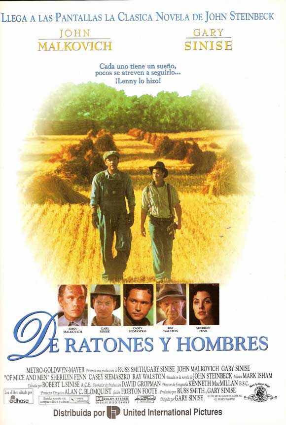 Of Mice and Men Movie Poster Print showcasing classic literature themes.
