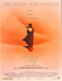 The Sheltering Sky Movie Poster Print featuring dramatic visuals.