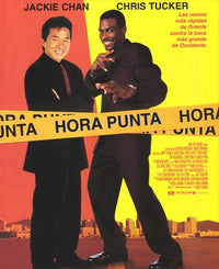 Rush Hour Movie Poster Print featuring Jackie Chan and Chris Tucker.