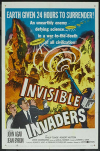 Invisible Invaders Movie Poster showcasing classic sci-fi art.