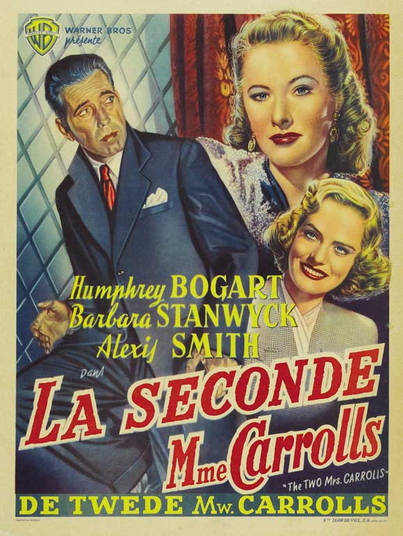 The Two Mrs. Carrolls movie poster print featuring classic cinema art.