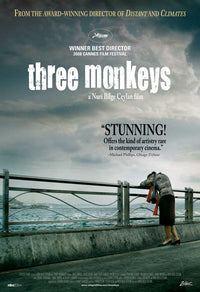 Three Monkeys Movie Poster Print featuring vibrant colors and intricate details.