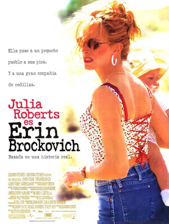 Erin Brockovich Movie Poster Print featuring vibrant colors and iconic imagery.
