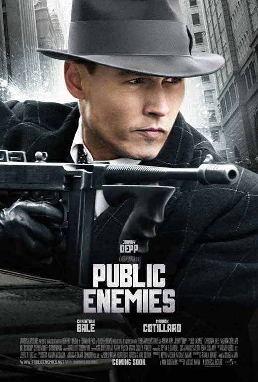 Public Enemies Movie Poster Print showcasing crime drama theme.