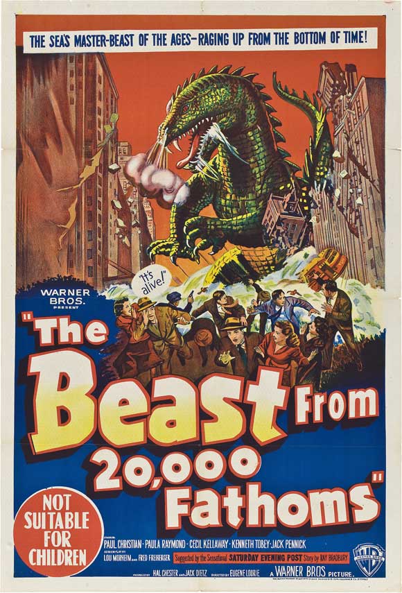 The Beast from 20,000 Fathoms Movie Poster Print featuring classic film art