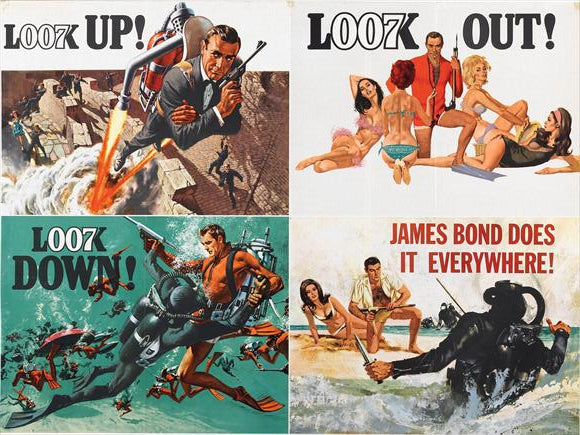 Thunderball Movie Poster Print featuring James Bond in action.