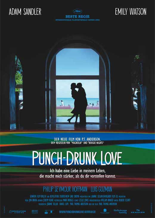 Punch-Drunk Love movie poster print showcasing vibrant colors and design.