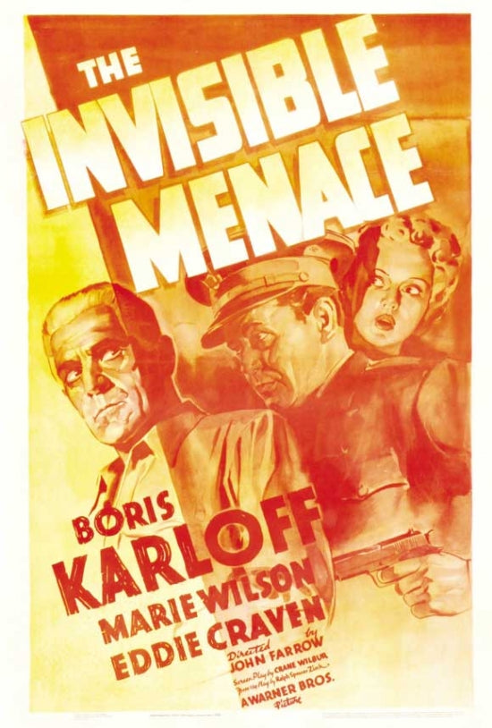 The Invisible Menace Movie Poster Print showcasing suspenseful visuals.