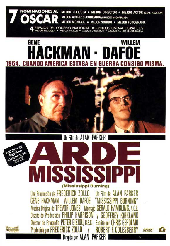 Mississippi Burning Movie Poster Print featuring powerful imagery from the film.