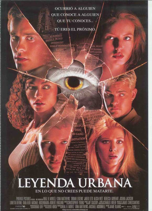 Urban Legend Movie Poster Print featuring chilling horror imagery.