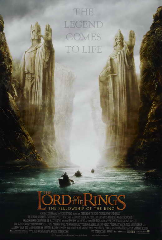 Lord of the Rings: The Fellowship of the Ring movie poster print.