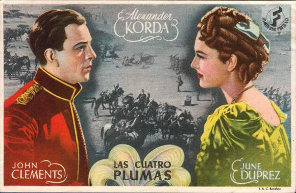 The Four Feathers movie poster print featuring iconic imagery.