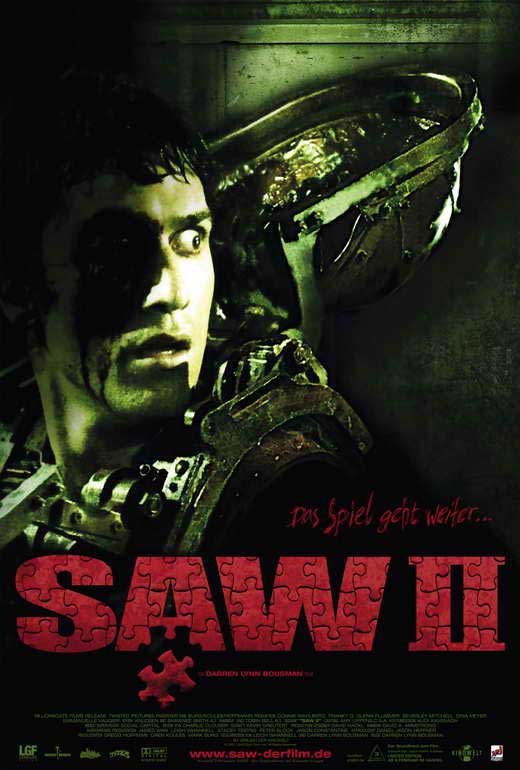 Saw 2 Movie Poster Print featuring iconic horror imagery