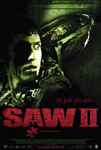 Saw 2 Movie Poster Print featuring iconic horror imagery