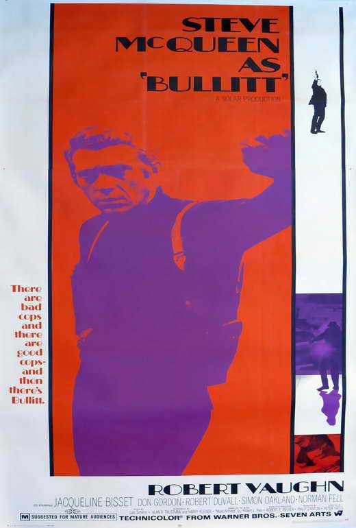 Bullitt Movie Poster Print featuring iconic cinematic imagery.