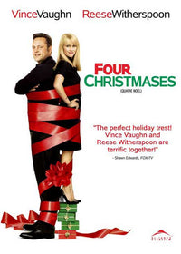 Four Christmases Movie Poster Print featuring festive holiday scenes.