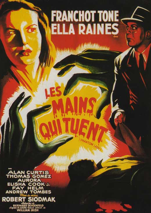 Phantom Lady Movie Poster Print showcasing classic film noir aesthetics.
