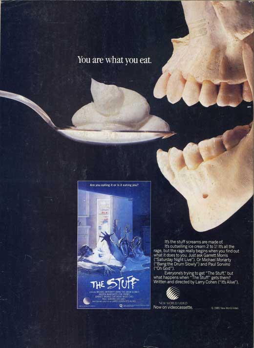 The Stuff Movie Poster Print featuring vibrant colors and horror themes.