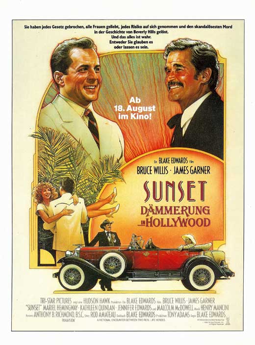Sunset Movie Poster Print showcasing vibrant colors and beautiful sunset scenery.