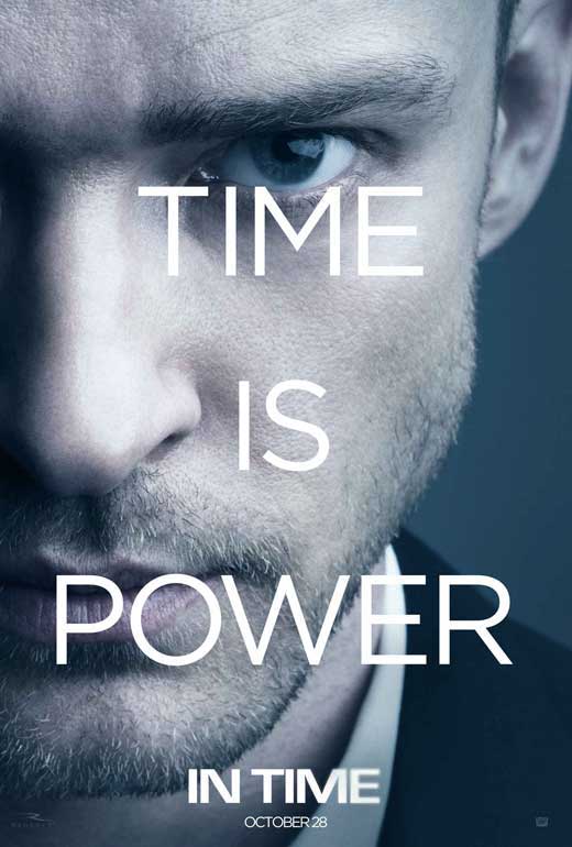 In Time Movie Poster Print showcasing thrilling film artwork.