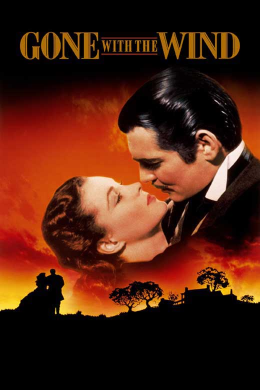 Gone with the Wind Movie Poster Print showcasing classic film art