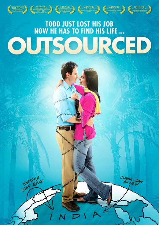 Outsourced Movie Poster Print - vibrant movie art for home decor.