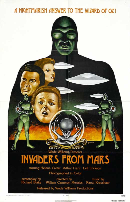 Invaders from Mars Movie Poster Print showcasing classic sci-fi artwork.