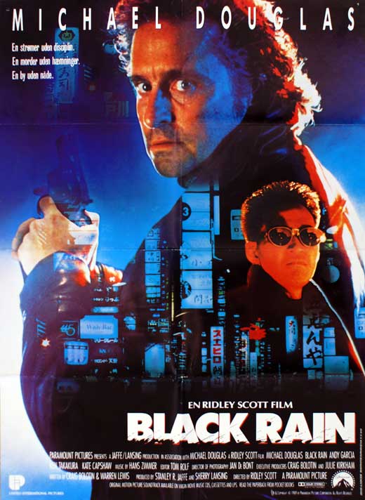 Black Rain Movie Poster Print featuring dramatic visuals in 11x17 size.