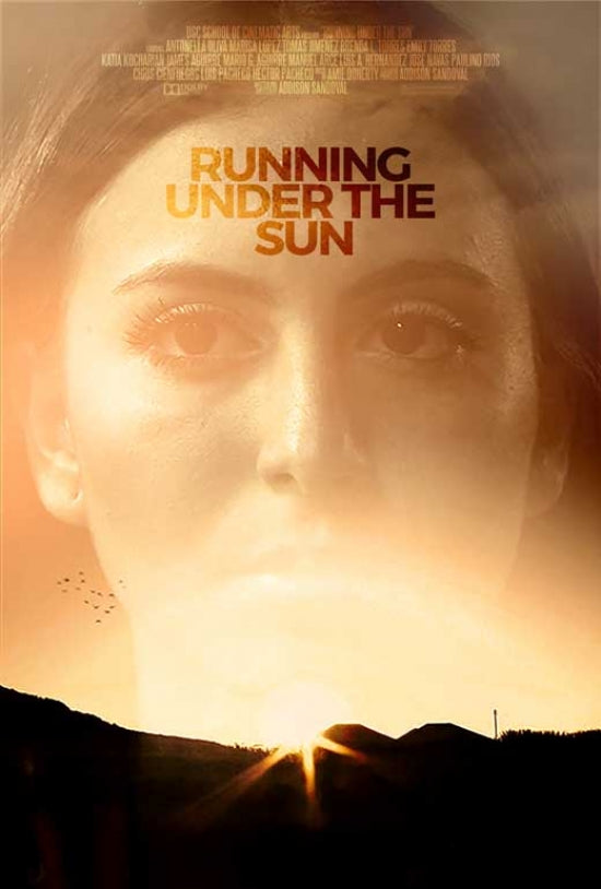 Running Under the Sun Movie Poster Print showcasing vibrant cinematic scenes.