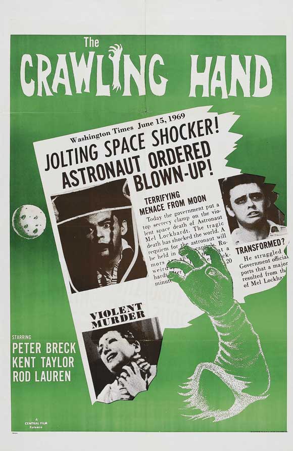 The Crawling Hand Movie Poster Print showcasing vintage horror film art.