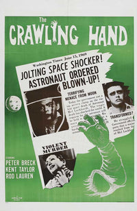 The Crawling Hand Movie Poster Print showcasing vintage horror film art.