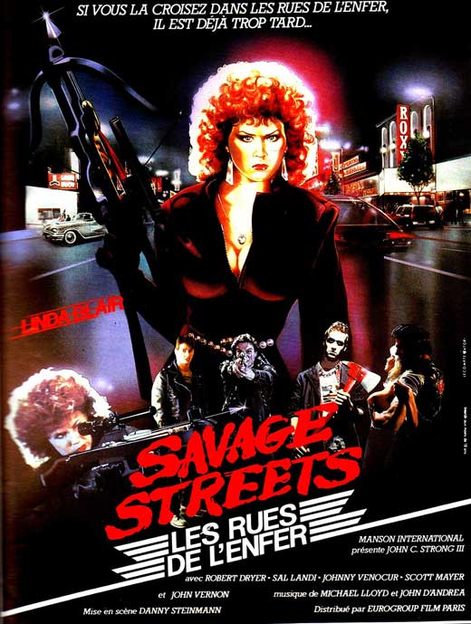 Savage Streets Movie Poster Print showcasing 1980s cult classic film artwork.