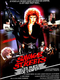 Savage Streets Movie Poster Print showcasing 1980s cult classic film artwork.