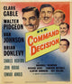 Command Decision Movie Poster Print featuring classic film imagery.