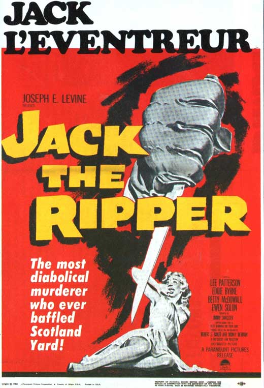 Jack the Ripper Movie Poster Print featuring horror themes