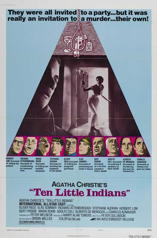 Ten Little Indians Movie Poster Print showcasing classic cinema art.