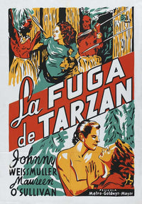 Tarzan Escapes Movie Poster Print showcasing classic adventure art.