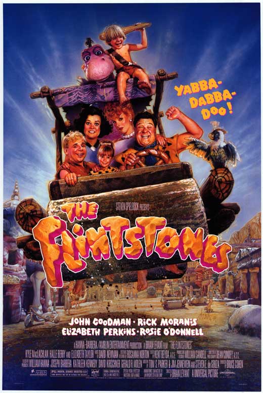 The Flintstones Movie Poster Print featuring Fred and Wilma Flintstone.