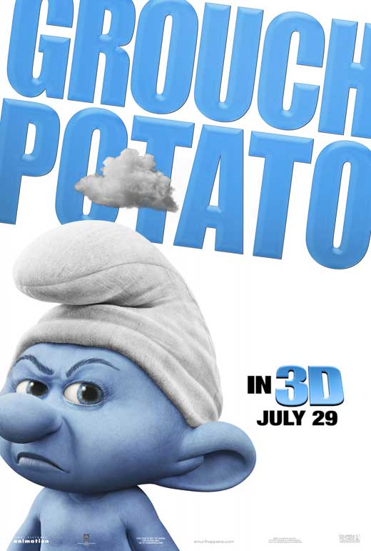 The Smurfs Movie Poster Print featuring vibrant characters and colors.