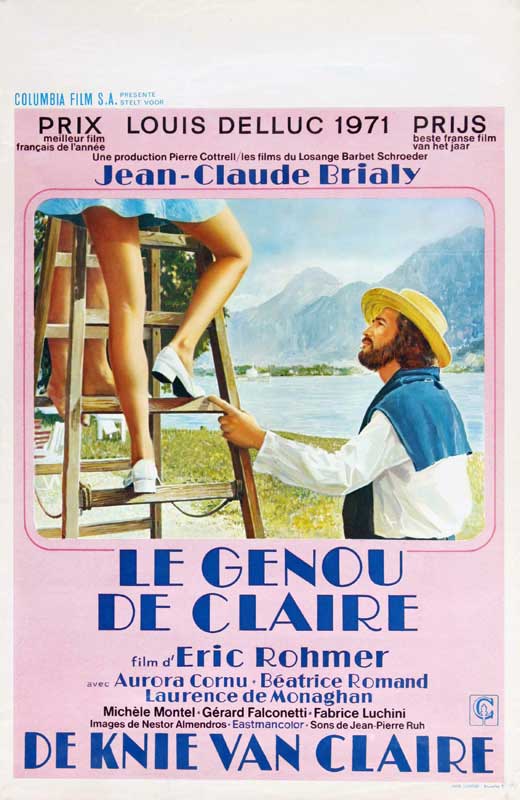 Claire's Knee Movie Poster Print showcasing classic film artwork.