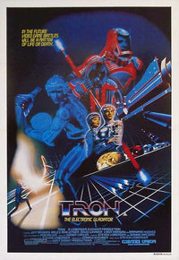 Tron movie poster print featuring vibrant sci-fi imagery