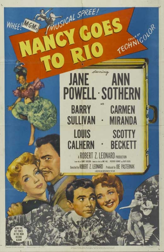 Nancy Goes to Rio Movie Poster Print featuring classic film art.