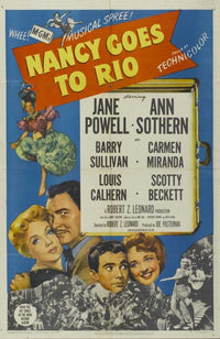 Nancy Goes to Rio Movie Poster Print featuring classic film art.