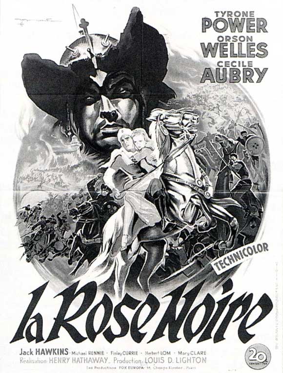 The Black Rose Movie Poster Print showcasing classic cinema art.