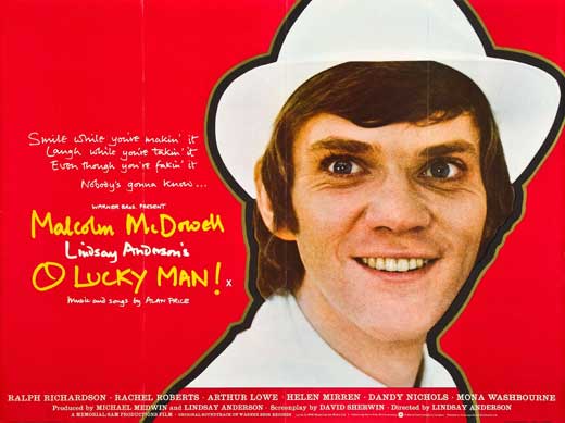 O Lucky Man! Movie Poster Print featuring vibrant artwork.